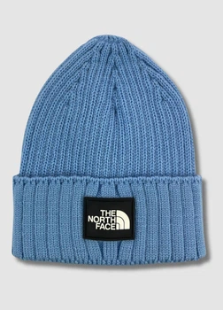 В'язана шапка біні з гумовою нашивкою TNF One-size Блакитний