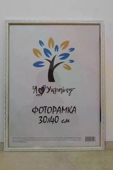 Фоторамка Алан 30х40 см біла із золотим накатом, багет 1511 Оргскло