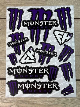 Наклейки Monster Energy пак наклейок вінілових Монстер енерджи для Мото скутер мопед. Цвет Темно фиолетовый