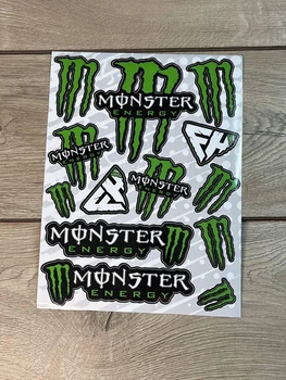 Наклейки Monster Energy пак наклейок вінілових Монстер енерджи для Мото скутер мопед. Цвет зелёный