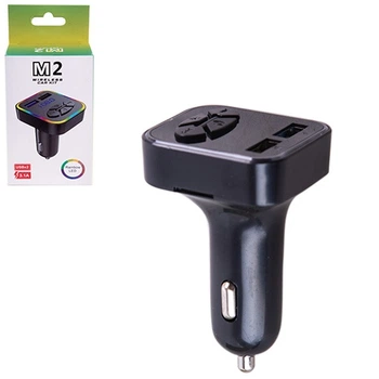 Модулятор FM 5в1 M2 12-24V 2USB 5V 3.1A Type C 5V 3.1A TF card BT5.0 RGB світло 54710 V09076