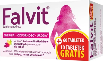 Suplement diety Jelfa Falvit 60 + 10 tabletek (5904398388014)