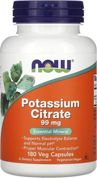 Suplement diety Now Foods Potassium Citrate 99 mg 180 kapsułek (733739014481)