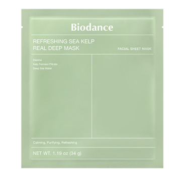 Маска гидрогелевая освежающая с морскими водорослями Refreshing Sea Kelp Real Deep Mask BIODANCE, 1 шт