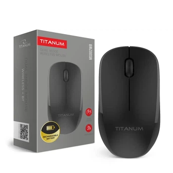 Миша бездротова TITANUM MS002WB 3 кнопки, RF2.4GHz, BT, type-c, чорна