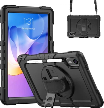 Противоударный чехол Capsule Hybrid с вращательной подставкой и местом для стилуса на Xiaomi Redmi Pad 2 11" 2025 Чёрный