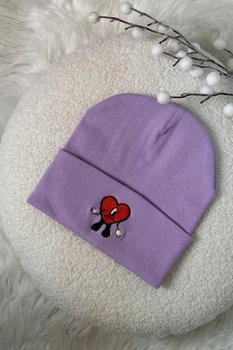 Шапка підліткова трикотаж рубчик 390040 One size Фіолетовий