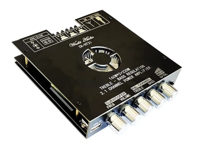 Аудио усилитель TDA7498E 2.1, 15-36В, 2x160(Стерео+сабвуфер) + 220Вт, Bluetooth 5.0, AUX, USB, ZK-HT21