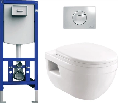 Инсталляция DEVIT 90.210 c панелью смыва + унитаз Project 3120147 с сиденьем Soft Close