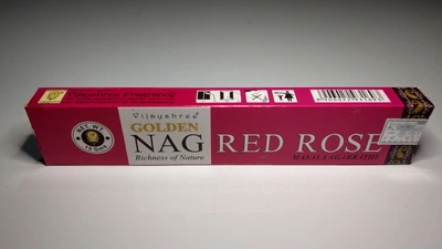Аромапалочки, благовония Red Rose/ Красная роза ( Vijayshree, Golden NAG ) Виджайшри, Голден Наг, 15 грам (уп. - 15 палочек)