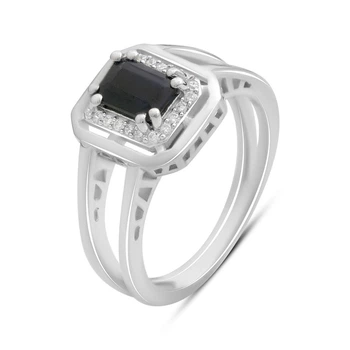 Серебряное кольцо с натуральным сапфиром 1.455ct, вес изделия 4,43 гр (2194767)