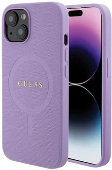 Панель Guess Saffiano MagSafe для Apple iPhone 15/14/13 Purple (3666339155902)