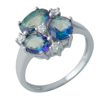Серебряное кольцо с мистик топазом 2.636ct, вес изделия 3,51 гр (1990254)