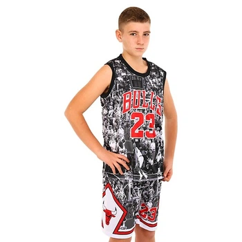 Форма баскетбольная детская NBA клуб Chicago Bulls 23 BA-6644 Черный-белый M рост 122-128