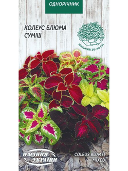 Колеус "Блюма (суміш)" ТМ "Насіння України" 0,05 г.