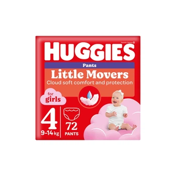 Подгузники Huggies Little Movers/Pants 4 (9-14 кг) Box для девочек 72 шт (5029053564098)