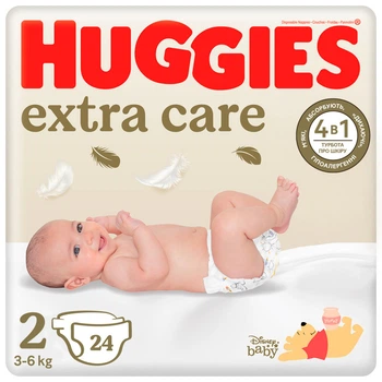 Подгузники Huggies Extra Care Size Размер 2 (3-6 кг) 24 шт (5029053550275)