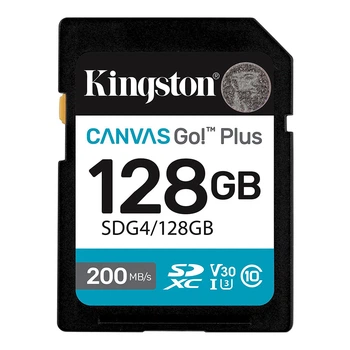 Карта памяти SDXC (UHS-1 U3) Kingston Canvas Go! Plus 128Gb class 10 A2 V30 (R200MB/s) SDG4/128GB