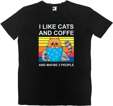 Футболка Преміум Чоловіча I Like Cats Розмір S Чорний