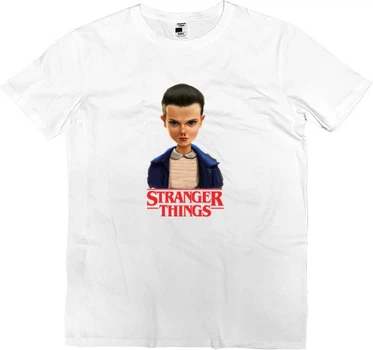 Футболка Преміум Чоловіча Stranger Things 6 Розмір M Білий