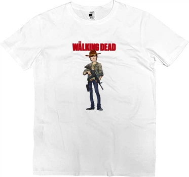 Футболка Преміум Чоловіча Walking Dead Carl Grimes 3 Розмір 2Xl Білий