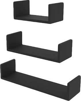 Полка DC RUBY 40/55/70х16 см набор Черная (DC155007)