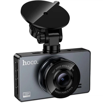 Відеореєстратор Hoco DV14 IPS-дисплей, циклічний запис, G-сенсор, нічне бачення, запис звуку в машину Чорний