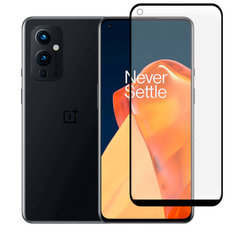 Защитное стекло матовое для телефона OnePlus 9 противоударное полноэкранное черное