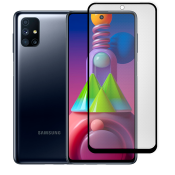 Защитное стекло матовое для телефона Samsung Galaxy M51 (SM-M515F) противоударное полноэкранное черное
