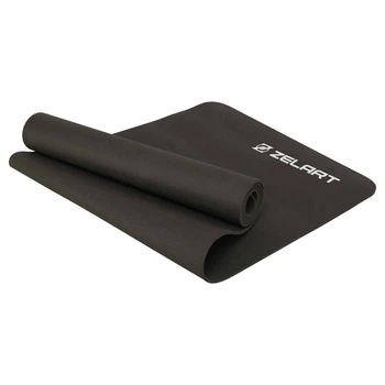 Коврик для фитнеса черный двухслойный TPE Zelart Yoga Mat 7672 размер 183x61x0,6см Black