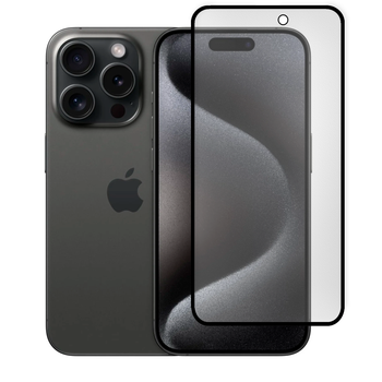 Защитное стекло матовое для телефона Apple iPhone 15 Pro противоударное полноэкранное черное