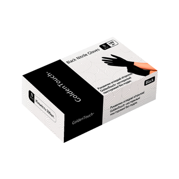 Перчатки чёрные Golden Touch Black нитриловые неопудренные S 123352
