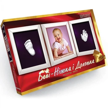 Детский набор отпечатков Danko Toys для объемных слипков стопы и ладошки, рамка 3D