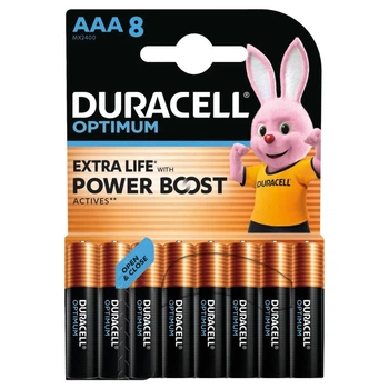 Лужні батарейки Duracell Optimum AAA 1.5В LR6 8 шт