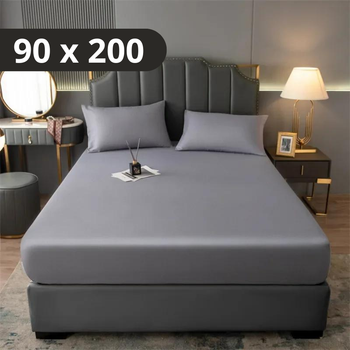 Простыня на резинке Softable Fabric 90×200 — мягкая, плотная, комфортная, серый (KT7006034)