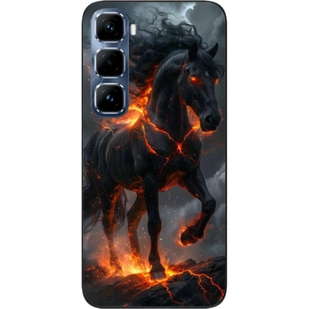 Силиконовый чехол SMTT для Infinix Hot 50 Pro Plus (X6880) с принтом Конь вулкан
