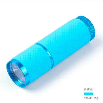 UV/LED фонарик для маникюра без бренда мгновенная фиксация гелей 9 светодиодов 9 Вт 4,5 В работа от батареек голубой