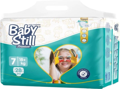 Детские памперсы Baby Still Jumbo Pack размер 7 (18+ кг) 28 шт (8697424859189)