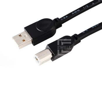 Кабель Ewell для принтера USB 2.0 AM/BM, 1.5 метра, черный (EW810)