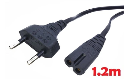 AC силовой кабель 100-240v ∞ C7/C8 2pin (2a) (1.2m) (B class) 1 день гар.