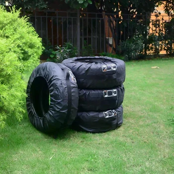 Комплект захисних чохлів для автомобільних шин розмір S 66 см Black R15-R18