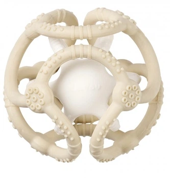 Grzechotka z gryzakiem Nattou Beige and white (5414673874373)