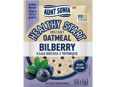 Каша швидкого приготування AUNT SONIA 55г з чорницею вівсяна