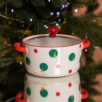 Супниця порцелянова 800 мл червона Christmas Tree (578151)