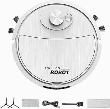 Акумуляторний робот пилосос 3в1 2.5 Вт USB білий HEPA фільтр Li-Ion SWEEPING ROBOT 8088