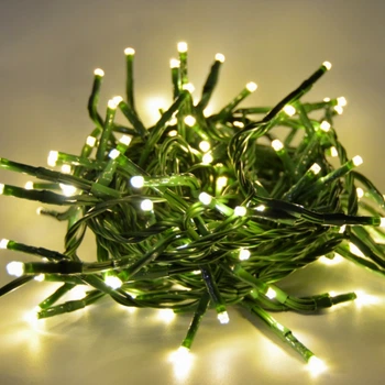 Гірлянда 40 м 600 LED тепле біле світло для вуличного та домашнього декору на зеленому дроті