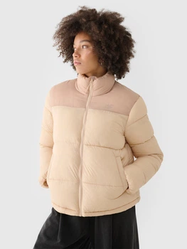 Пуховик зимовий короткий жіночий 4F Down Jacket F469 4FWAW24TDJAF469-83S XS Бежевий (5905700069300)