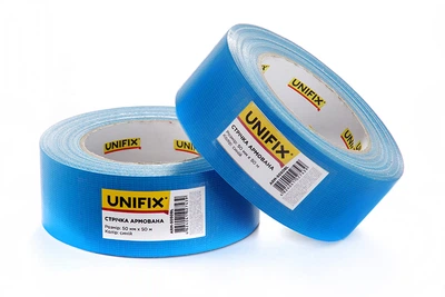 Лента клейкая армированная синяя 50мм*50м UNIFIX