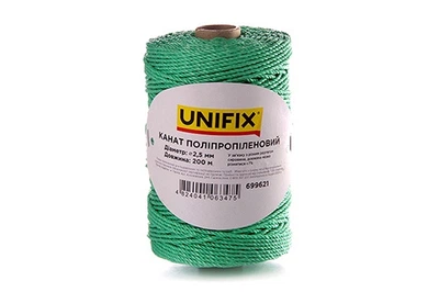Канат полипропиленовый 3мм 200м UNIFIX