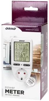 Энергометр (ватметр) с LCD дисплеем OR-WAT-435(GS) Белый ORNO